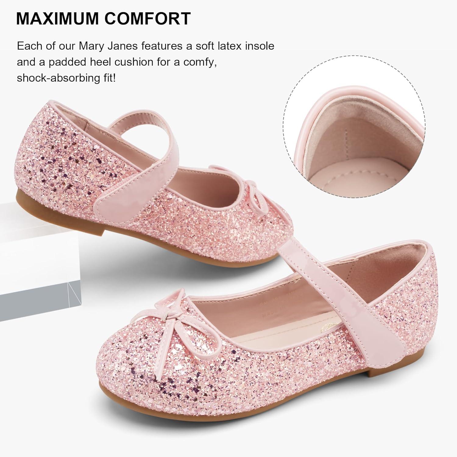 imageStelle Girls Mary Jane School Flats Flower Wedding Uniform Party ShoesToddlerLittle KidsBig KidsPink2