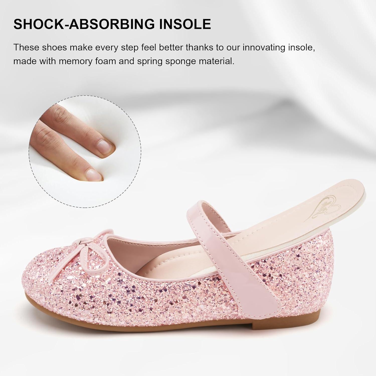 imageStelle Girls Mary Jane School Flats Flower Wedding Uniform Party ShoesToddlerLittle KidsBig KidsPink2