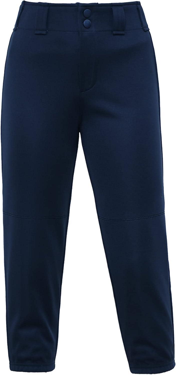 imageStelle Girls Softball Pants Youth Kids Baseball Pants Fastpitch Pants with Pockets Boys Tee BallNavy