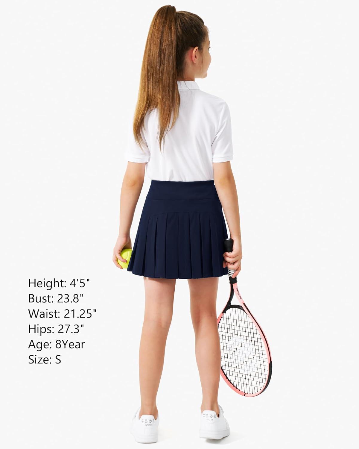imageStelle Girls Tennis Skirts with Inner Shorts Pockets Golf Skirts Athletic Running Workout Pleated Skort 515YearsNavy