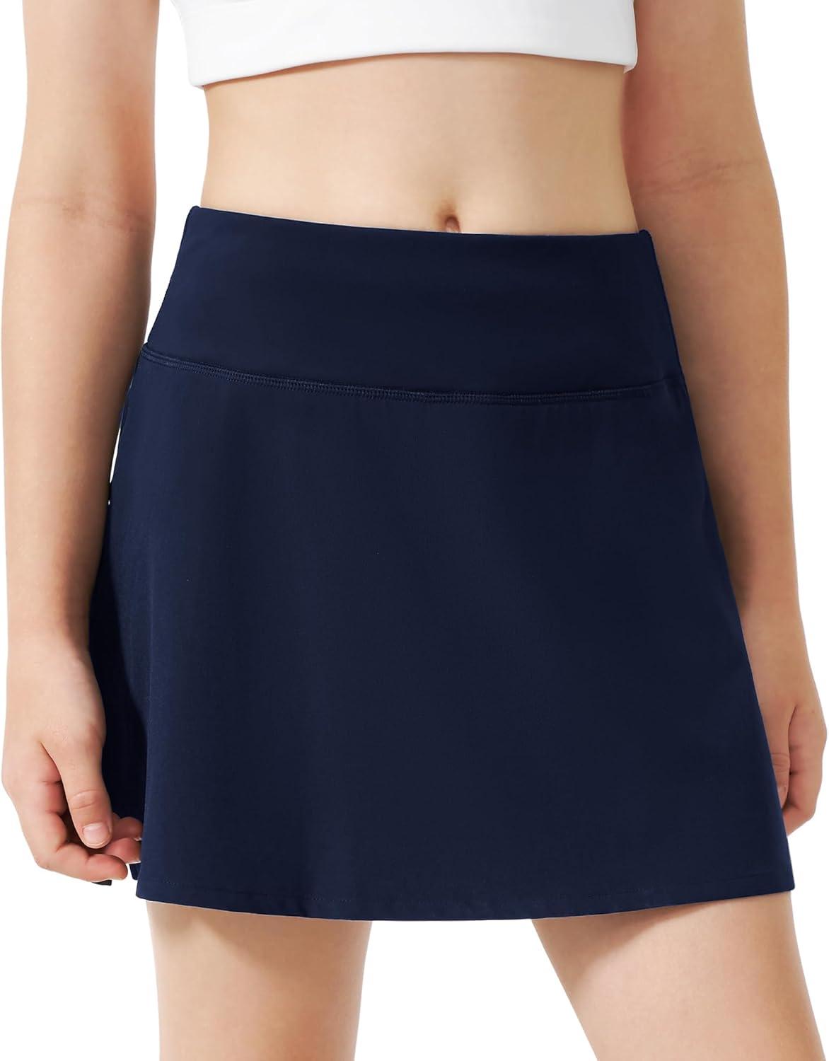 imageStelle Girls Tennis Skirts with Inner Shorts Pockets Golf Skirts Athletic Running Workout Pleated Skort 515YearsNavy