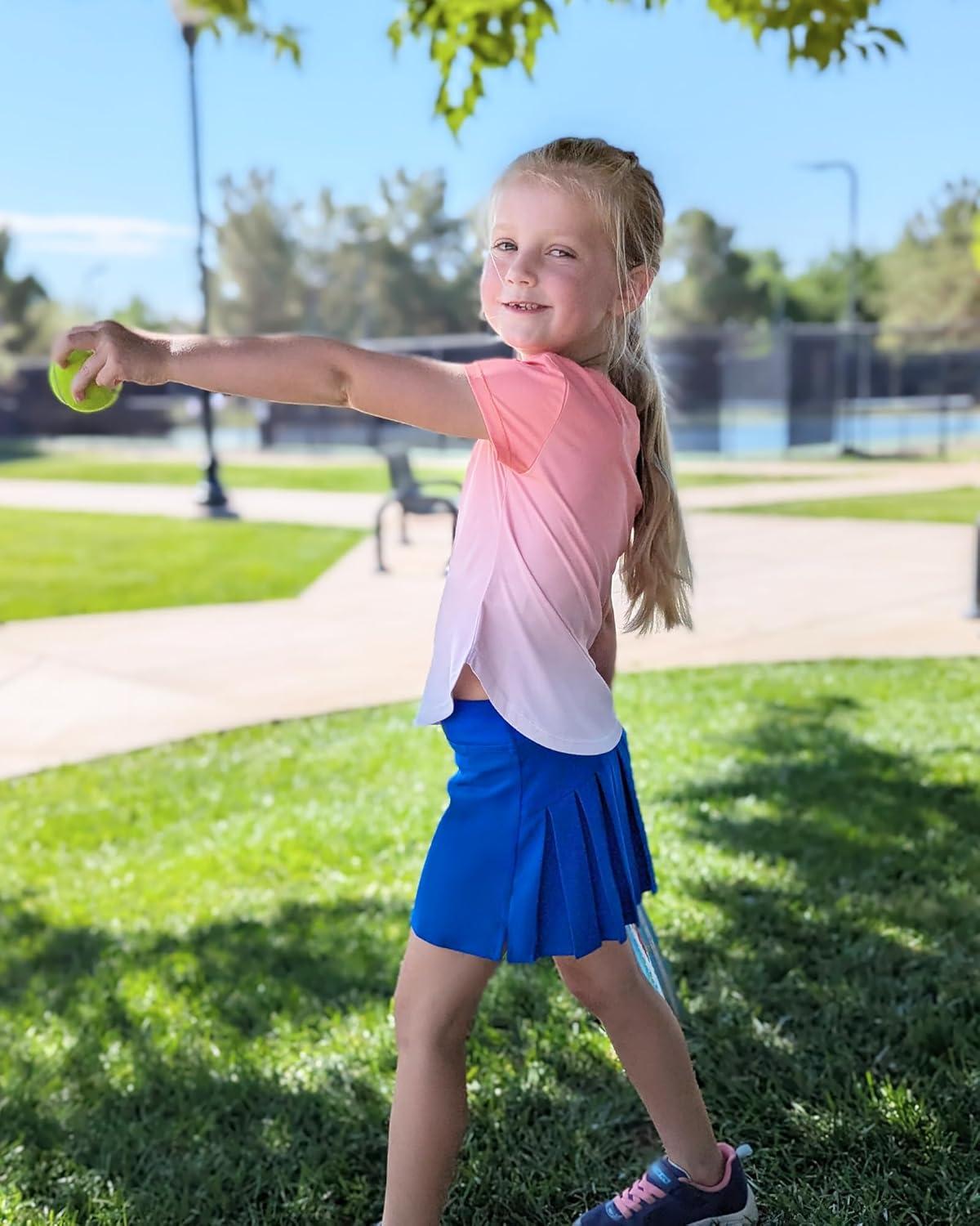 imageStelle Girls Tennis Skirts with Inner Shorts Pockets Golf Skirts Athletic Running Workout Pleated Skort 515YearsSapphire