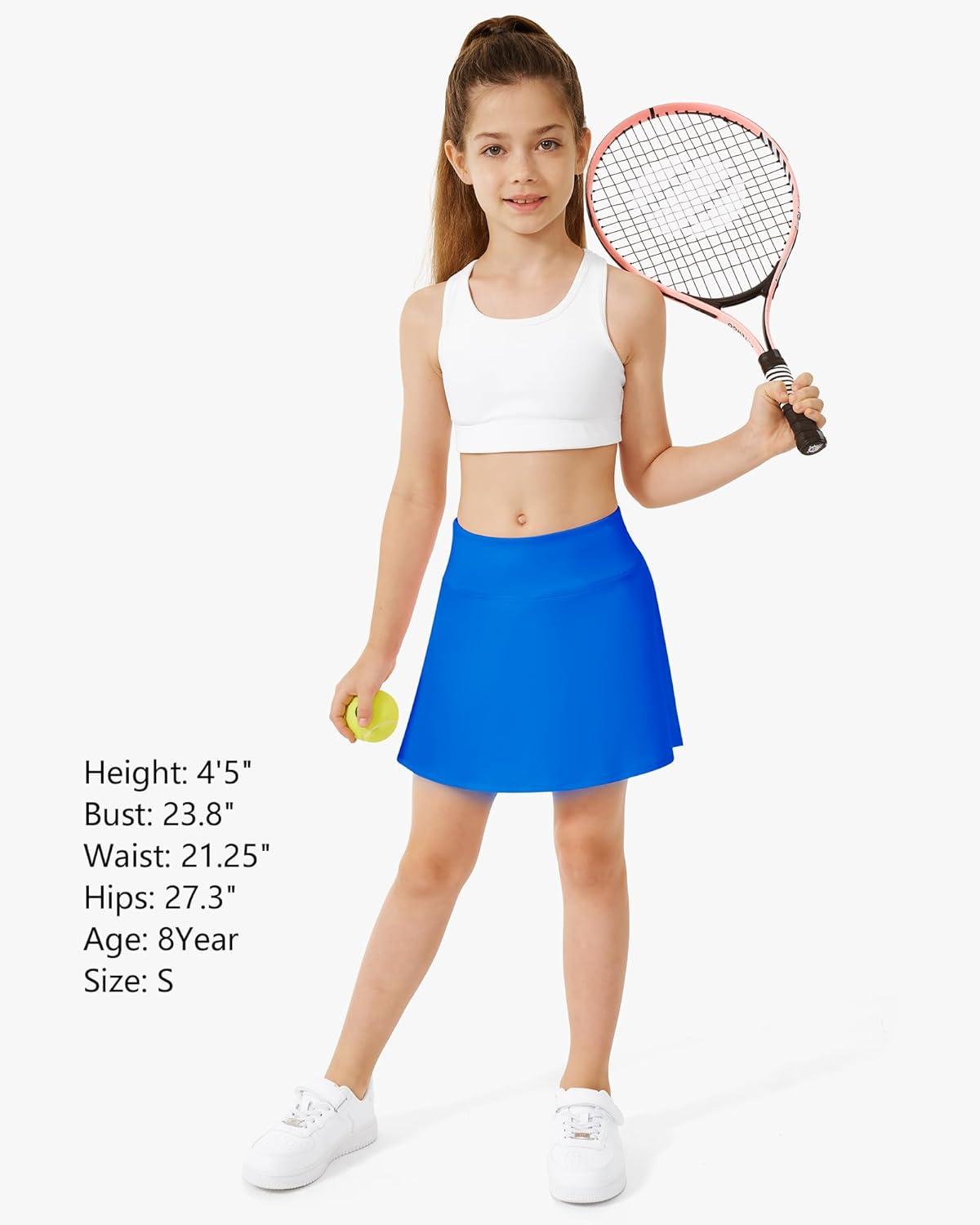 imageStelle Girls Tennis Skirts with Inner Shorts Pockets Golf Skirts Athletic Running Workout Pleated Skort 515YearsSapphire