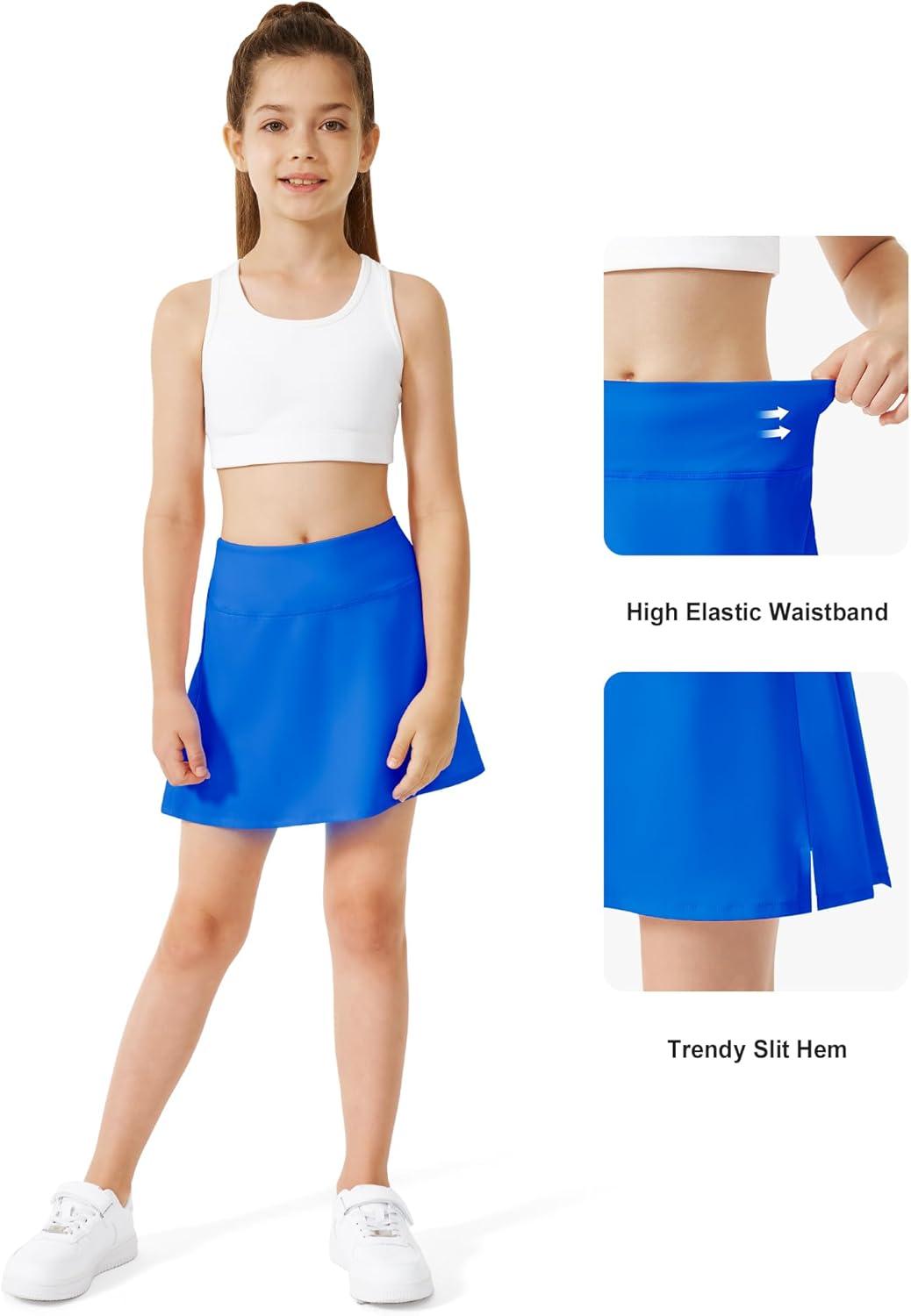 imageStelle Girls Tennis Skirts with Inner Shorts Pockets Golf Skirts Athletic Running Workout Pleated Skort 515YearsSapphire