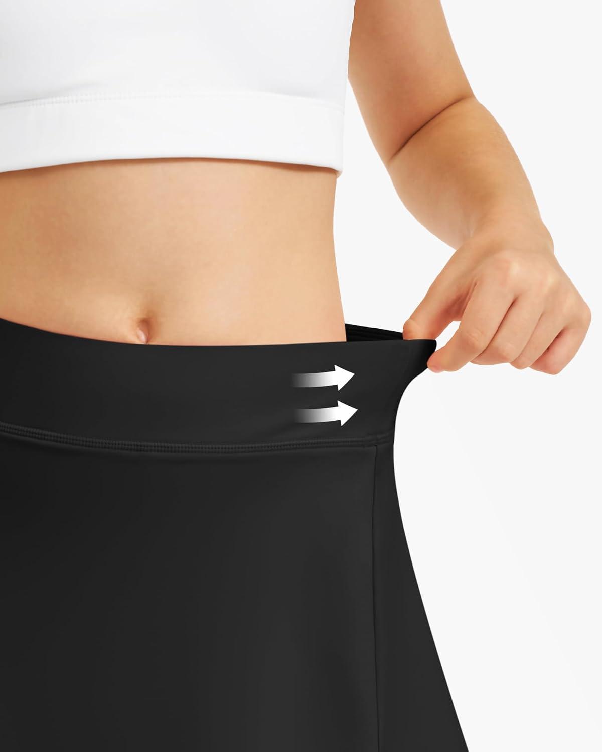 imageStelle Girls Tennis Skirts with Pockets Athletic Skorts Inner Shorts High Waisted Sports Golf Running SkirtBlack