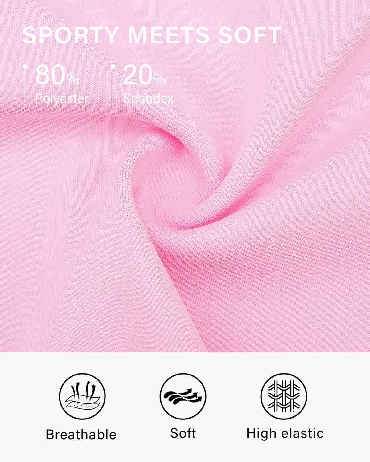 imageStelle Girls Tennis Skirts with Pockets Athletic Skorts Inner Shorts High Waisted Sports Golf Running SkirtCotton Candy