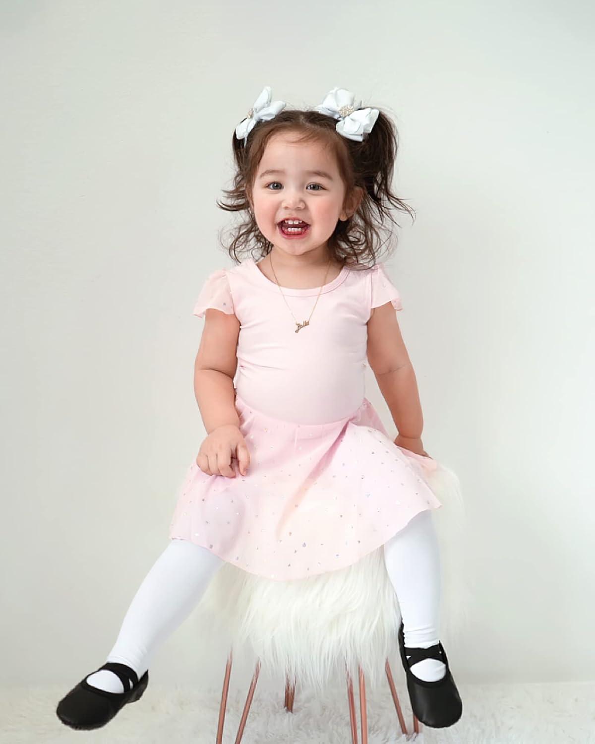 imageStelle Girls Ultra Soft Pro Dance TightBallet Footed Tight ToddlerLittle KidBig KidBallet Pinkwhitetan