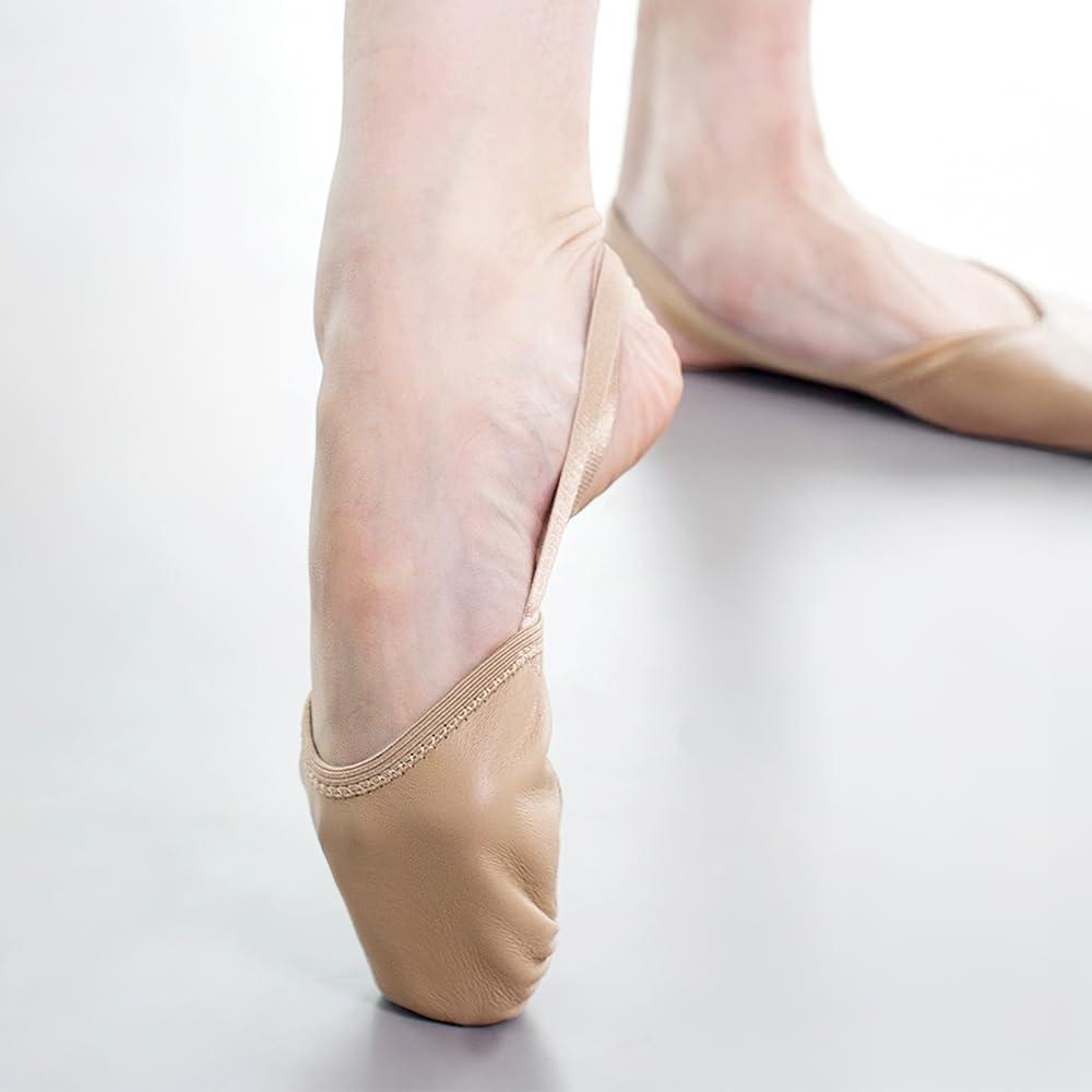 imageStelle Leather Half Soles Dance Shoes Womens Lyrical Pirouette Turners Dance Shoes for Turning GirlsBoysMenAdultSand