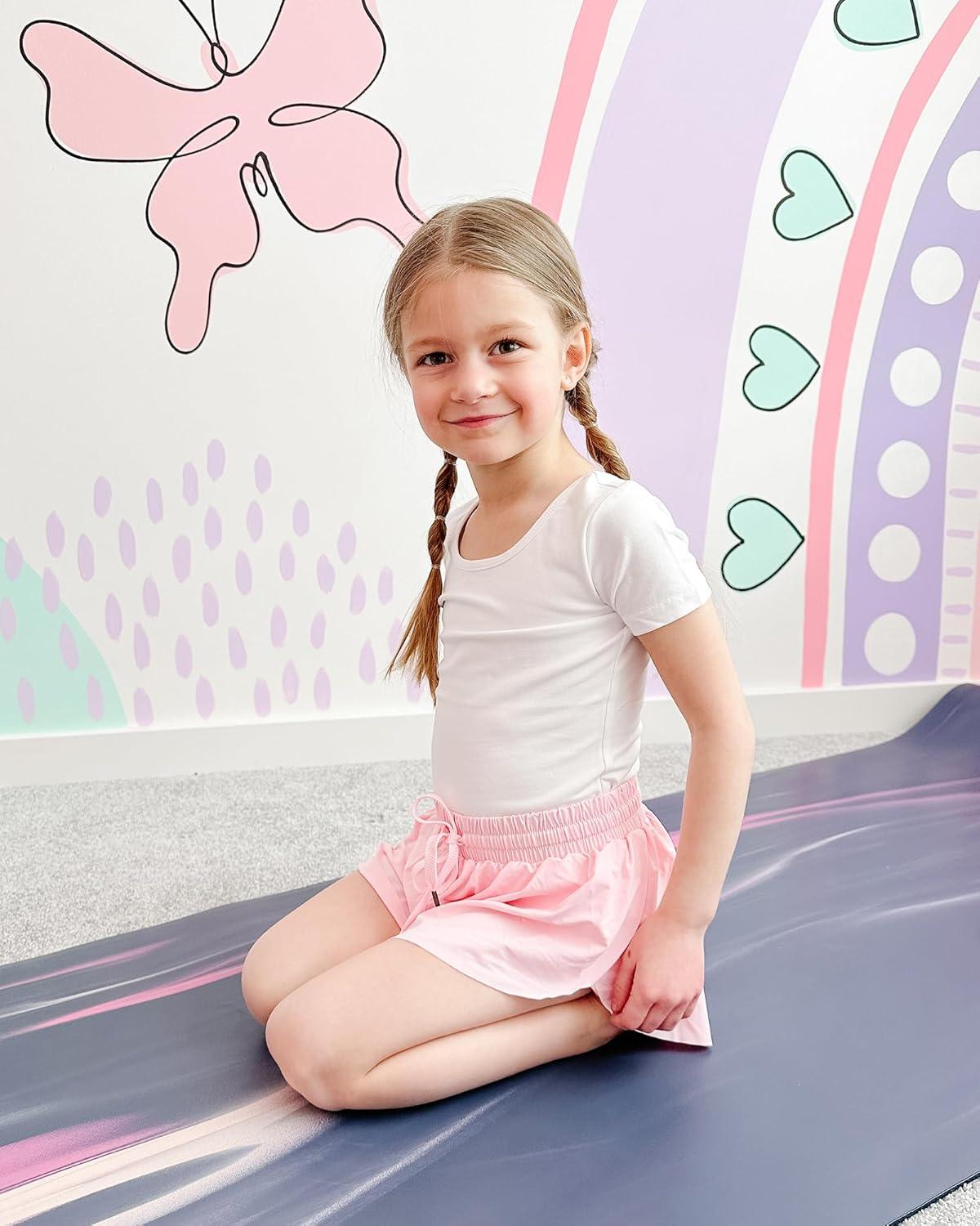 imageStelle Leotard for Girls Black Ballet Dance Leotard Gymnastics Outfits with Bow Back ToddlerLittleBig Kids1white