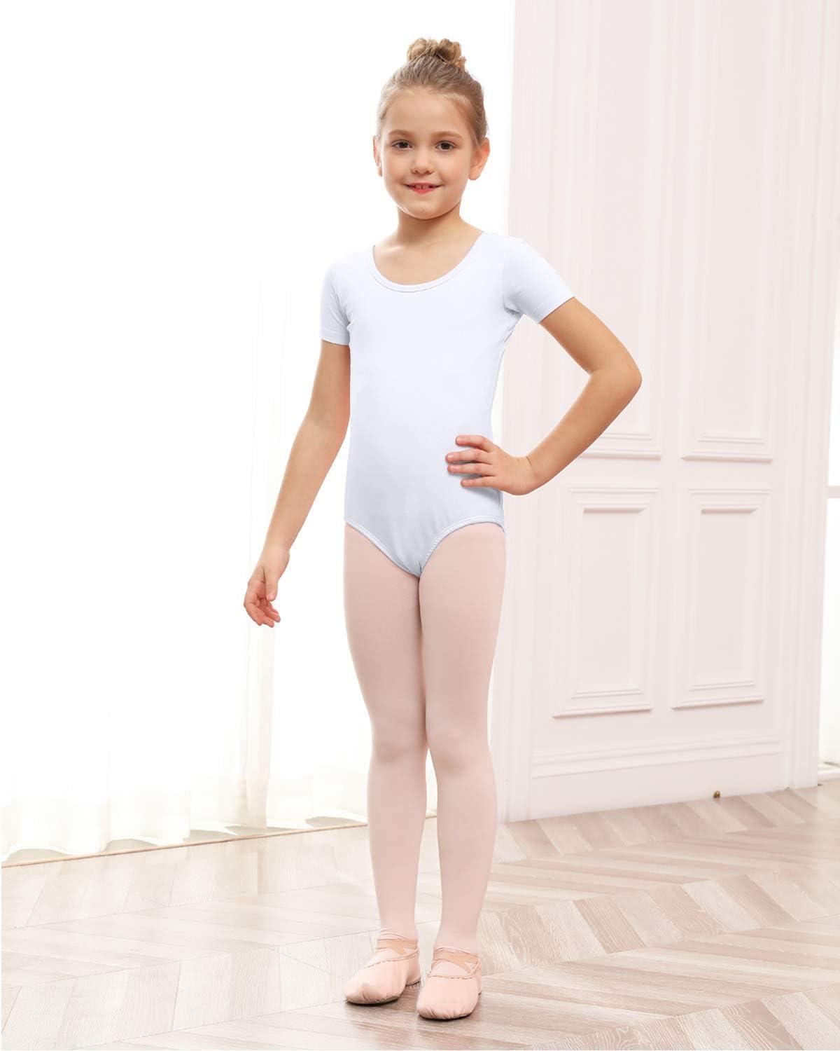 imageStelle Leotard for Girls Black Ballet Dance Leotard Gymnastics Outfits with Bow Back ToddlerLittleBig Kids1white