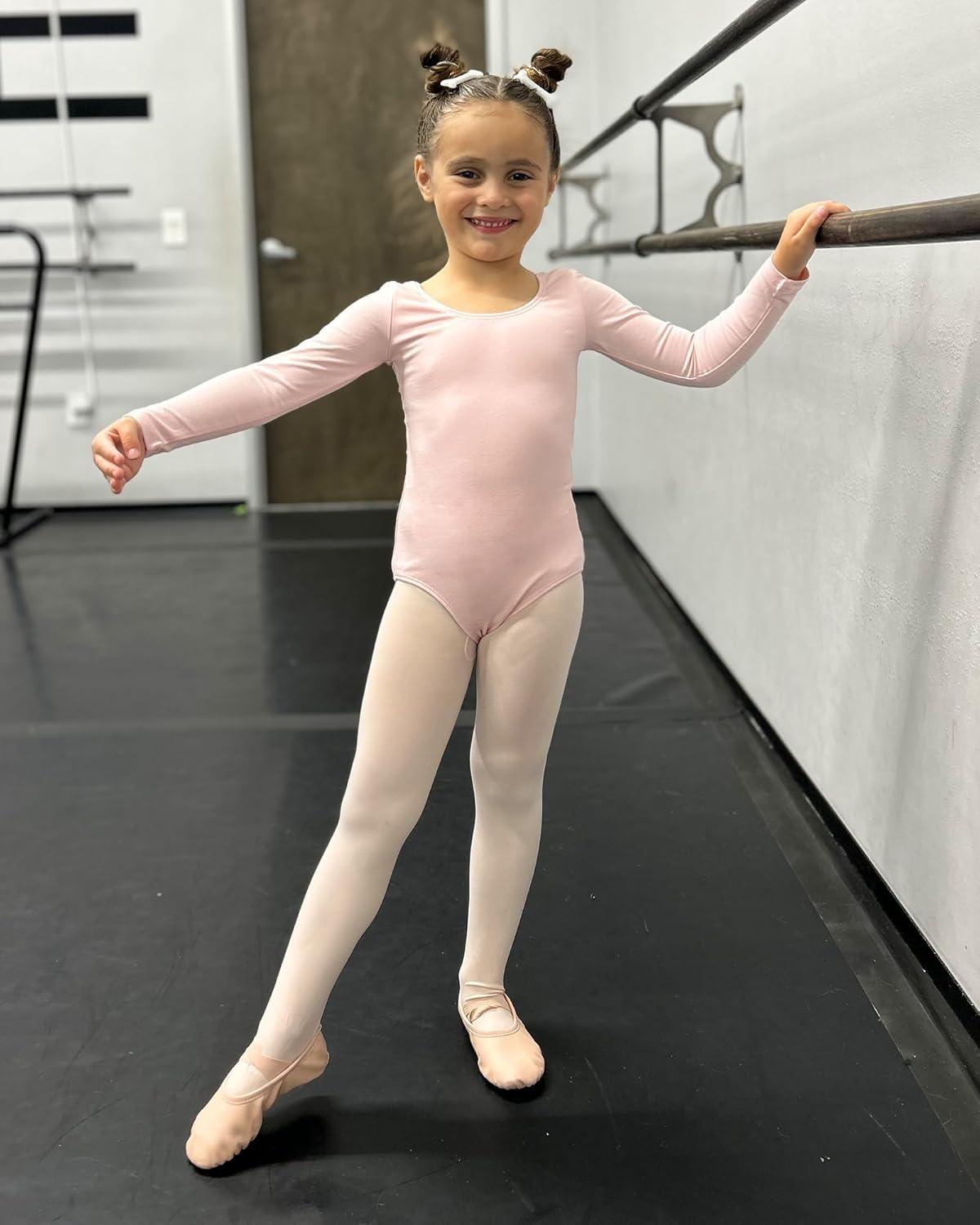 imageStelle Long Sleeve Ballet Leotards for Girls Dance Leotard Black Gymnastics Ballet Outfits ToddlerLittle KidBig KidBallet Pink