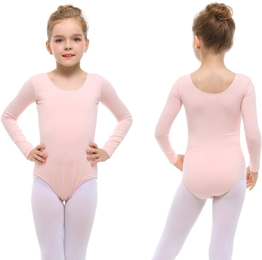 imageStelle Long Sleeve Ballet Leotards for Girls Dance Leotard Black Gymnastics Ballet Outfits ToddlerLittle KidBig KidBallet Pink
