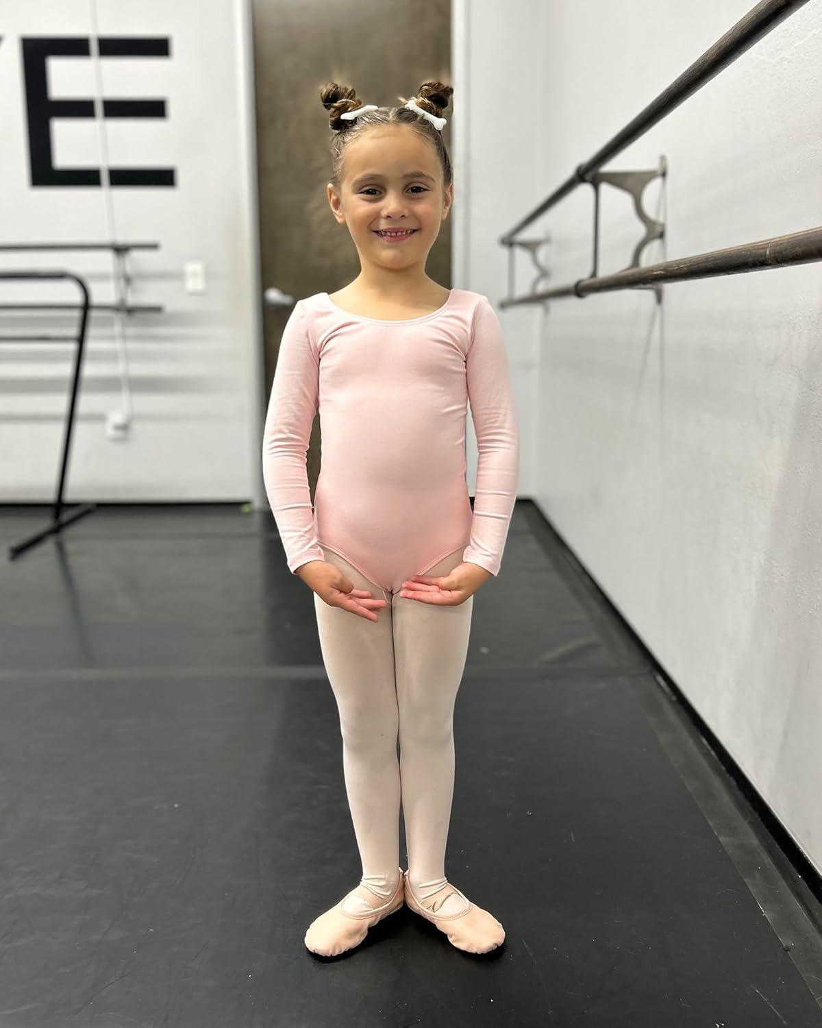 imageStelle Long Sleeve Ballet Leotards for Girls Dance Leotard Black Gymnastics Ballet Outfits ToddlerLittle KidBig KidBallet Pink