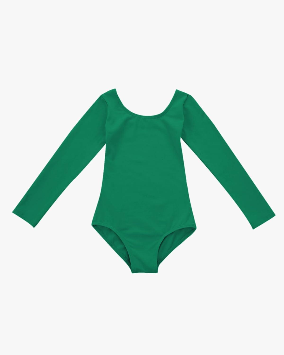 imageStelle Long Sleeve Ballet Leotards for Girls Dance Leotard Black Gymnastics Ballet Outfits ToddlerLittle KidBig KidGreen