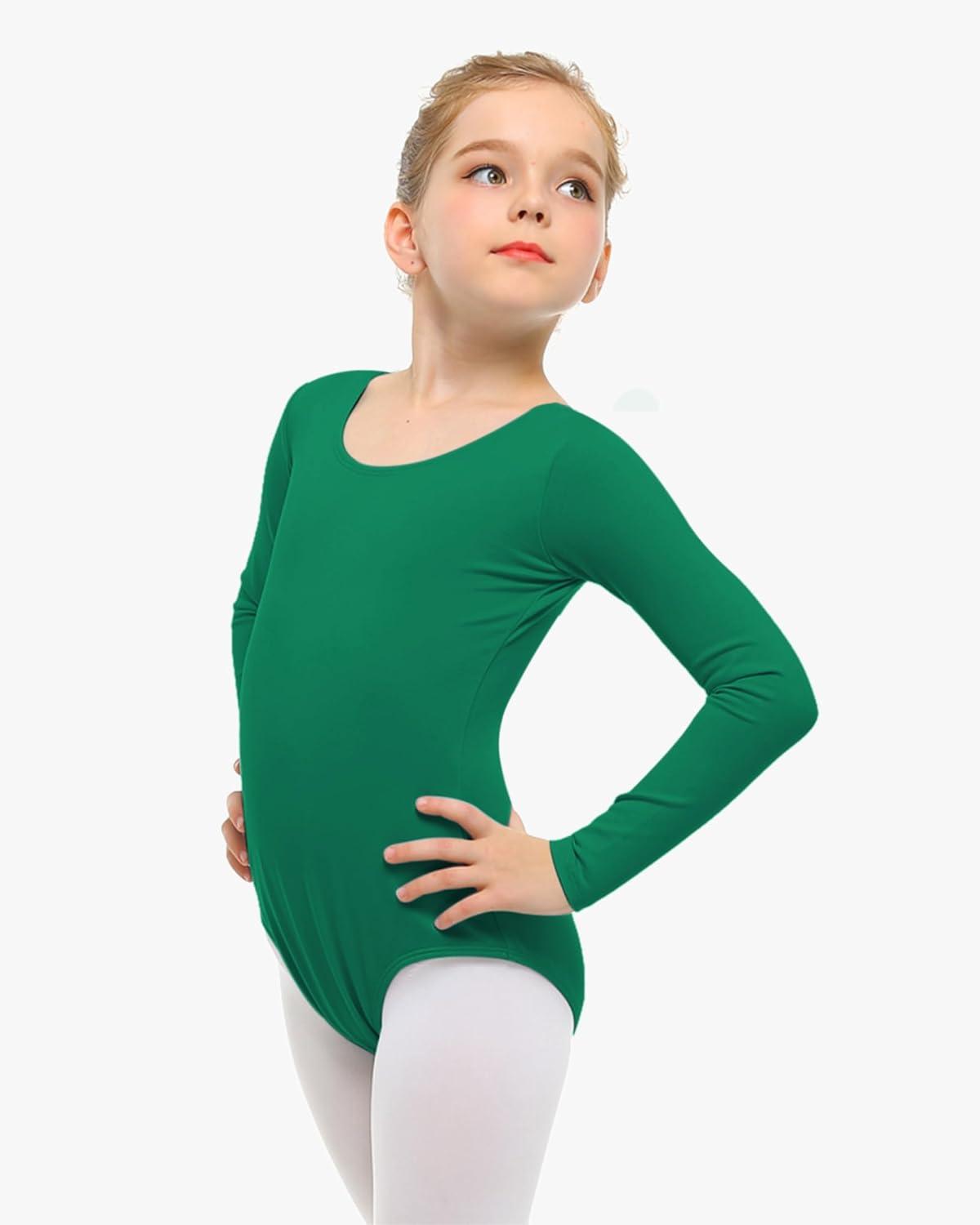 imageStelle Long Sleeve Ballet Leotards for Girls Dance Leotard Black Gymnastics Ballet Outfits ToddlerLittle KidBig KidGreen