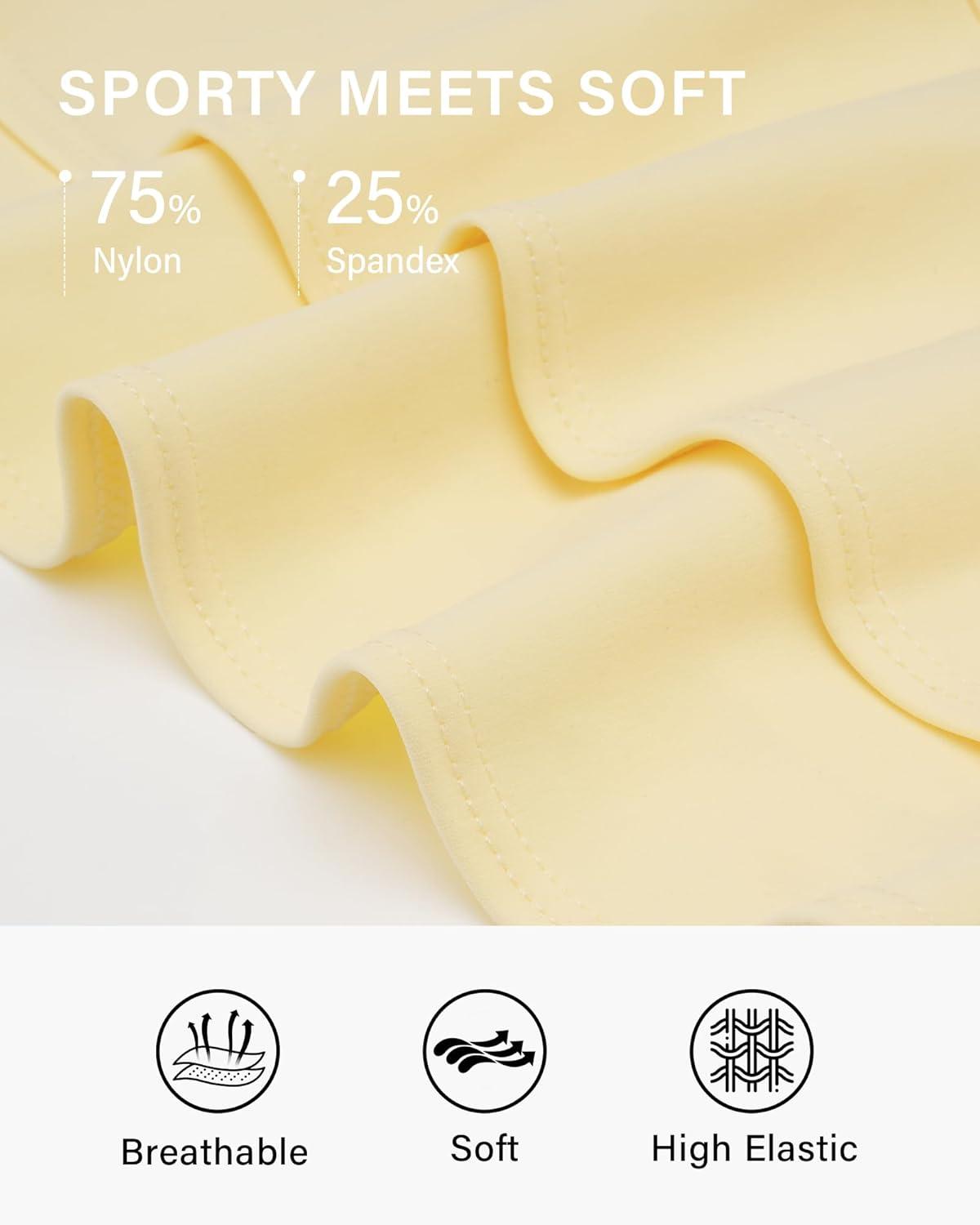 imageStelle Tennis Skirts for Women Athletic Skirt with Shorts Golf Skort Pocket High Waisted Skorts Workout PickleballLemon Butter