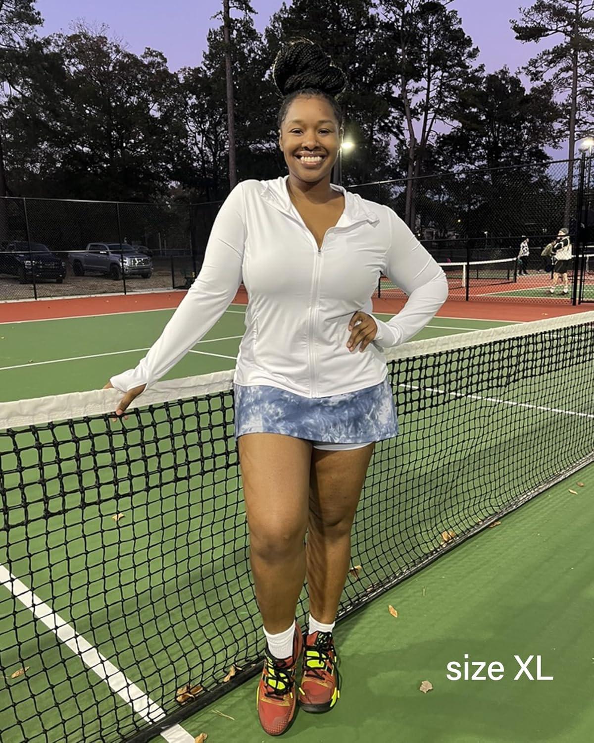 imageStelle Women Tennis Skirt Golf Skorts Athletic High Waisted with Pockets Inner Shorts Sport Workout Pleated PickleballTie Dye Blue