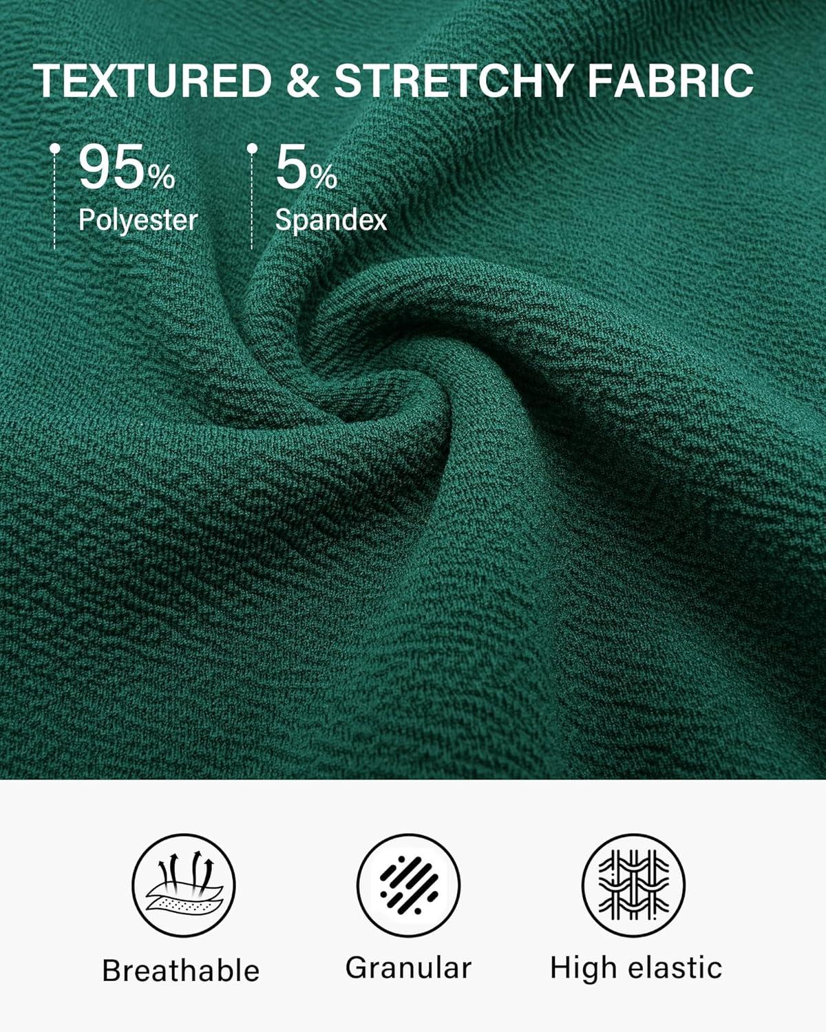 imageStelle Womens 20quot Knee Length Skirts with Pockets Casual Basic Midi Skirt Stretchy High Waisted Skater Flared PleatedGreen