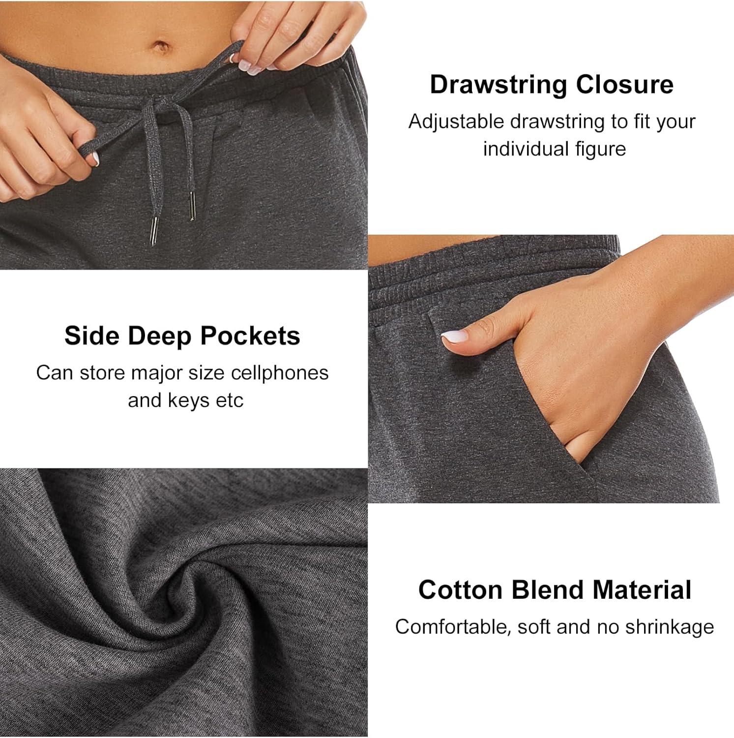 imageStelle Womens 7quot10quot Cotton Bermuda Shorts Knee Length Comfy Lounge Athletic Sweat Shorts with Deep Pockets7 Charcoal