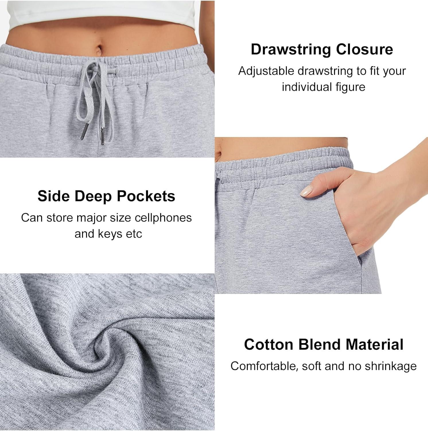 imageStelle Womens 7quot10quot Cotton Bermuda Shorts Knee Length Comfy Lounge Athletic Sweat Shorts with Deep Pockets7 Lightgrey