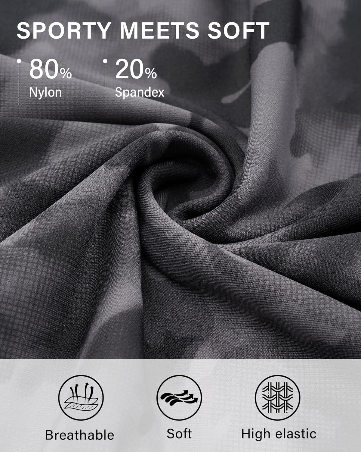 imageStelle Womens Capri Yoga Pants with Pockets Essential High Waisted Legging for WorkoutNylonblackgrey Camo