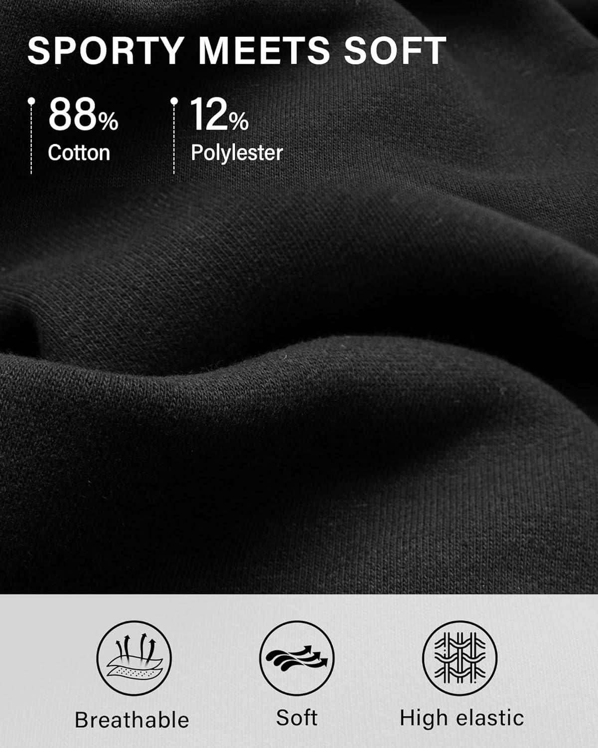 imageStelle Womens Drawstring Sweat Shorts Comfy Elastic Shorts Workout Lounge Shorts with PocketsBlack