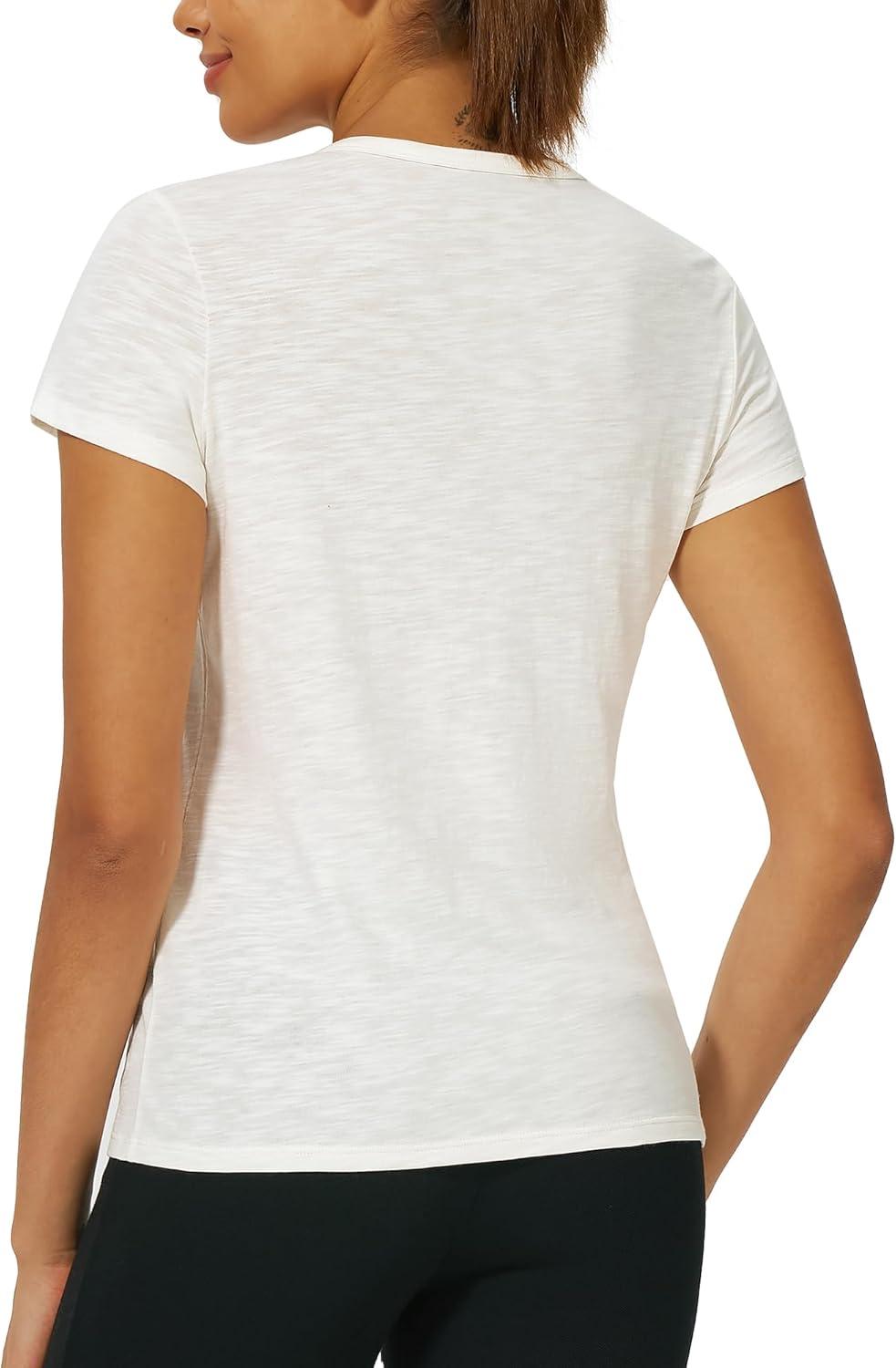 imageStelle Womens Modal Soft Crewneck Short Sleeve T Shirts Summer Casual Basic Tops TeesCreme