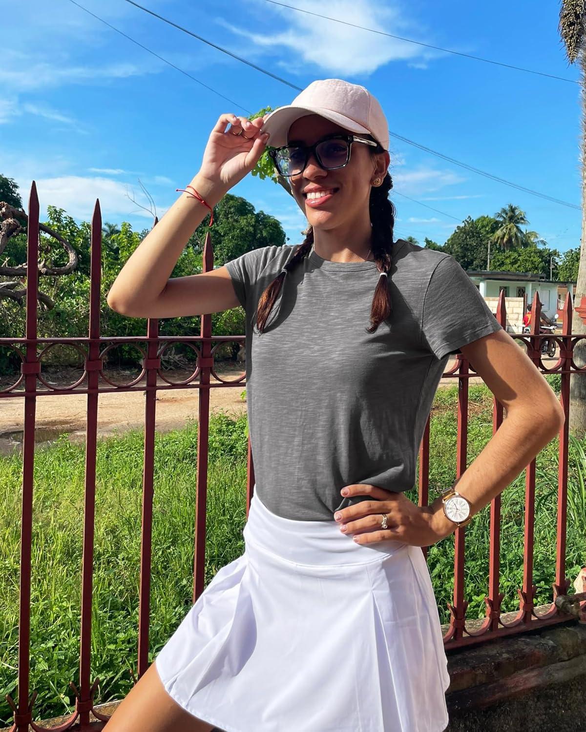 imageStelle Womens Modal Soft Crewneck Short Sleeve T Shirts Summer Casual Basic Tops TeesDark Grey