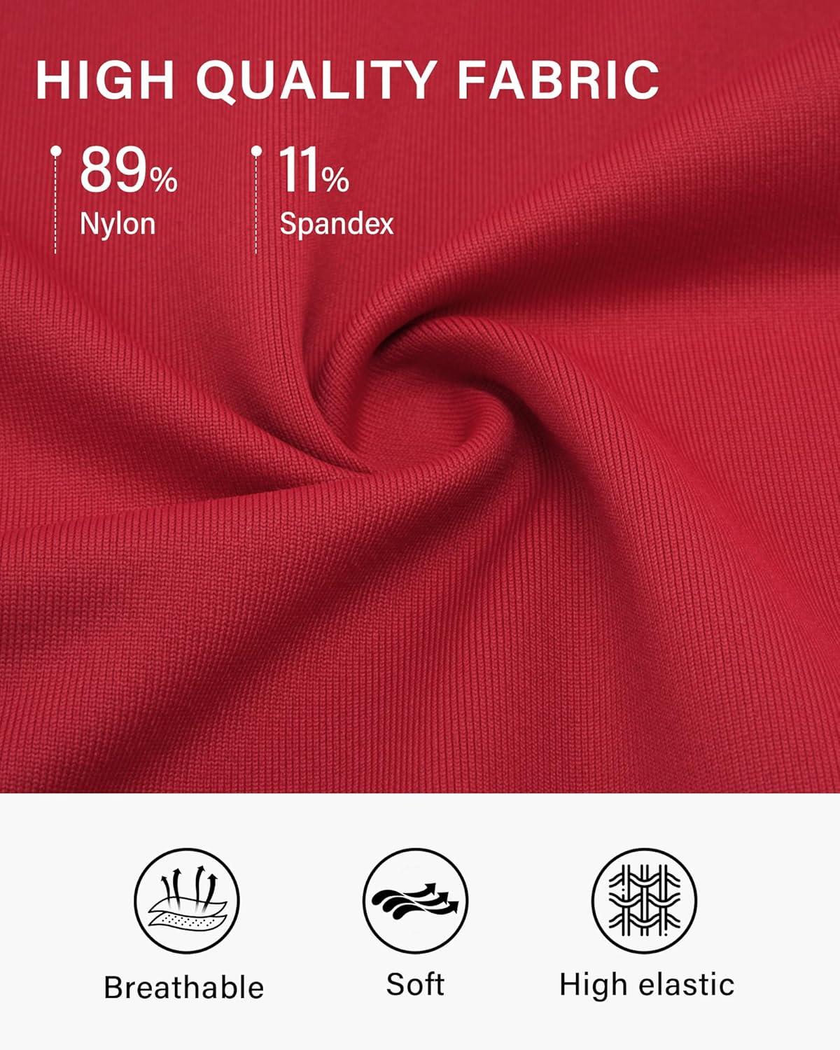 imageStelle Womens Short Sleeve Leotard for Ballet Dance Costumes Scoop Neck Sleeveless Double Lined BodysuitCrimson