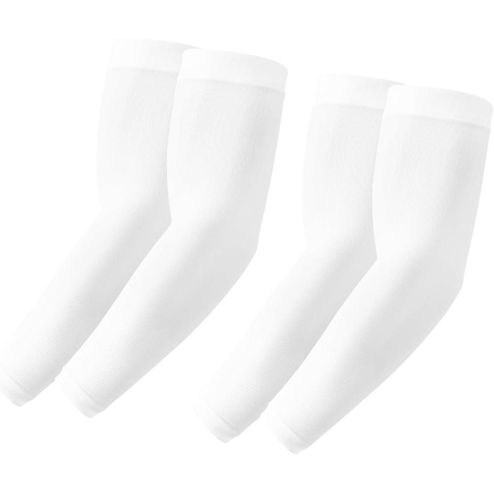 imageStelle Arm Sleeves UV Sun Protection Compression Cooling Sleeves UPF 50 for Women Men SportWorkingTattoo Cover up2 Pairswhite