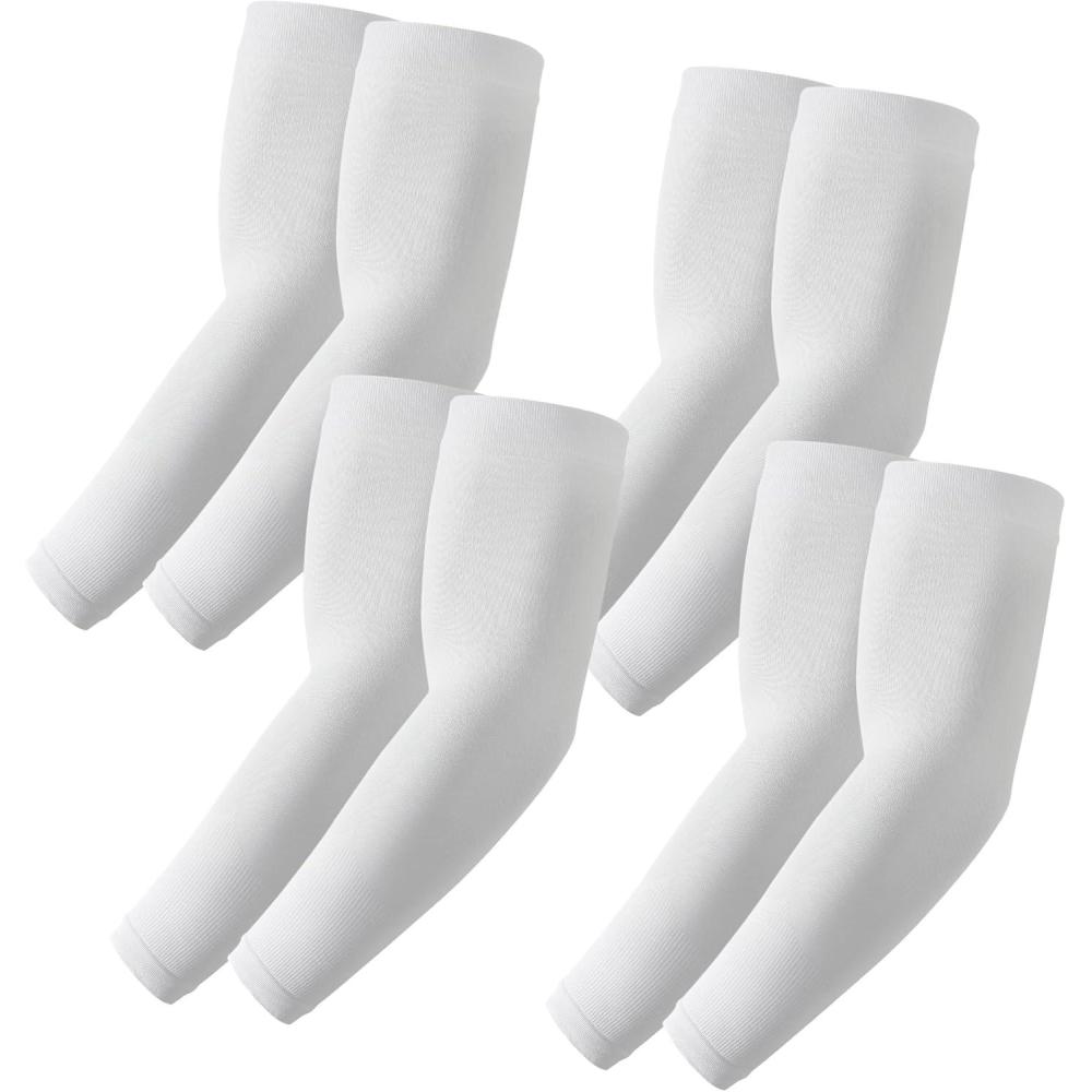 imageStelle Arm Sleeves UV Sun Protection Compression Cooling Sleeves UPF 50 for Women Men SportWorkingTattoo Cover up4 Pairs4 Grey