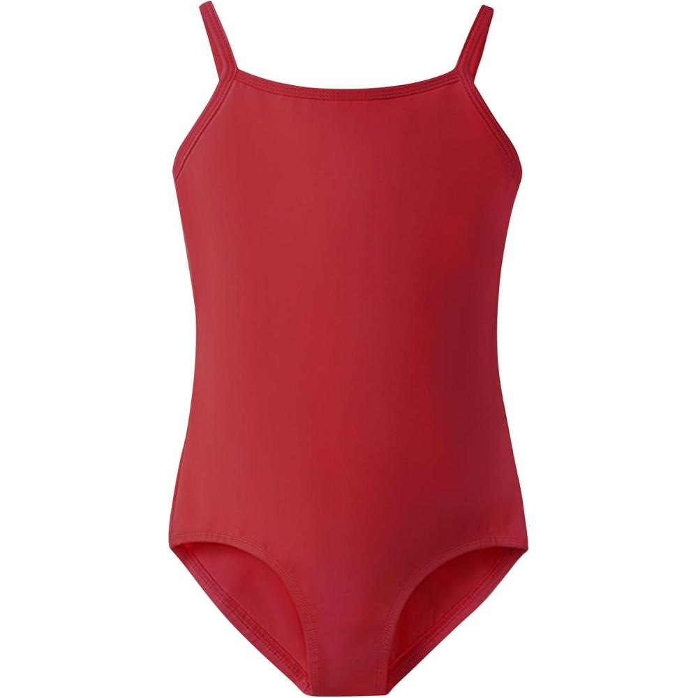 imageStelle Ballet Leotards for Girls Dance Leotard Gymnastics Unitards Outfits with Adjustable StrapsCrimson