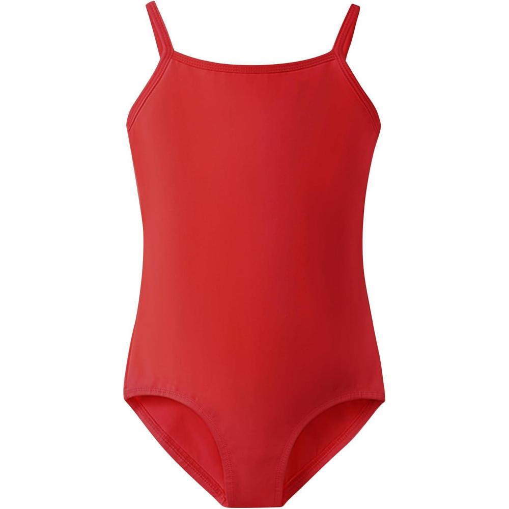 imageStelle Ballet Leotards for Girls Dance Leotard Gymnastics Unitards Outfits with Adjustable StrapsRed