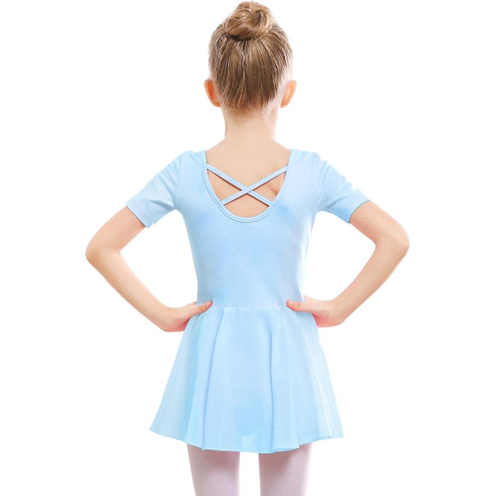 imageStelle Ballet Leotards for Girls Dance Leotard with Skirt Toddler Ballet Outfit CrissCross Bow Back LittleBig KidStyle 1bluecross Back