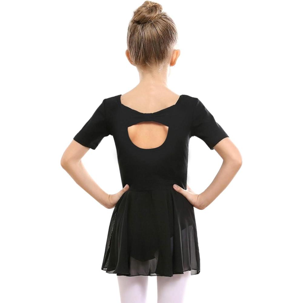 imageStelle Ballet Leotards for Girls Dance Leotard with Skirt Toddler Ballet Outfit CrissCross Bow Back LittleBig KidStyle 2black Bow Back