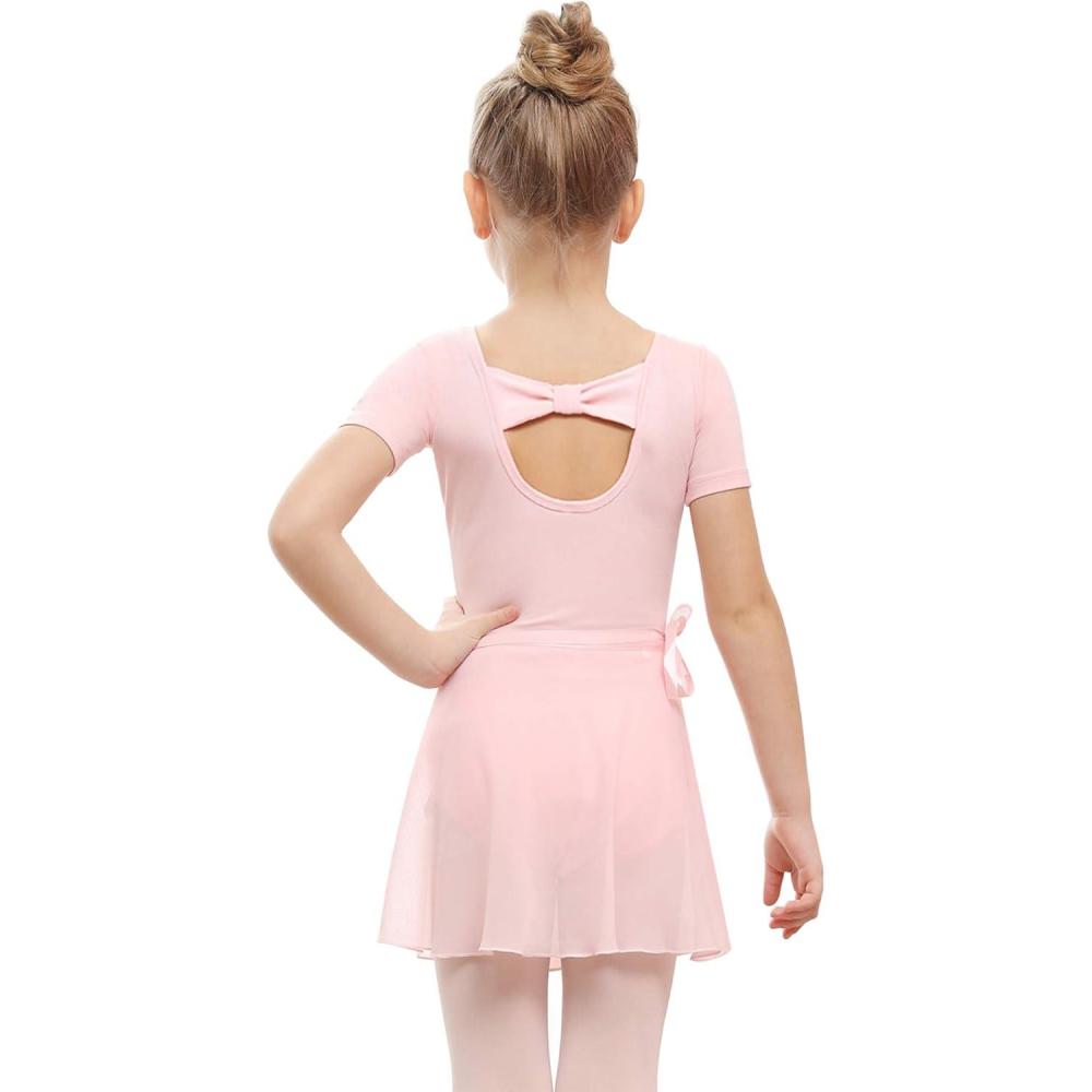 imageStelle Ballet Leotards for Girls Toddler Dance Dress Outfit Combo with Skirt and Tights ToddlerLittle KidBig Kid2ballet Pink Bow Back