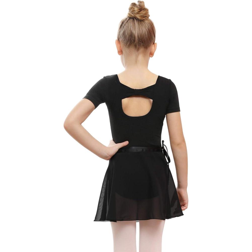 imageStelle Ballet Leotards for Girls Toddler Dance Dress Outfit Combo with Skirt and Tights ToddlerLittle KidBig Kid2black Bow Back