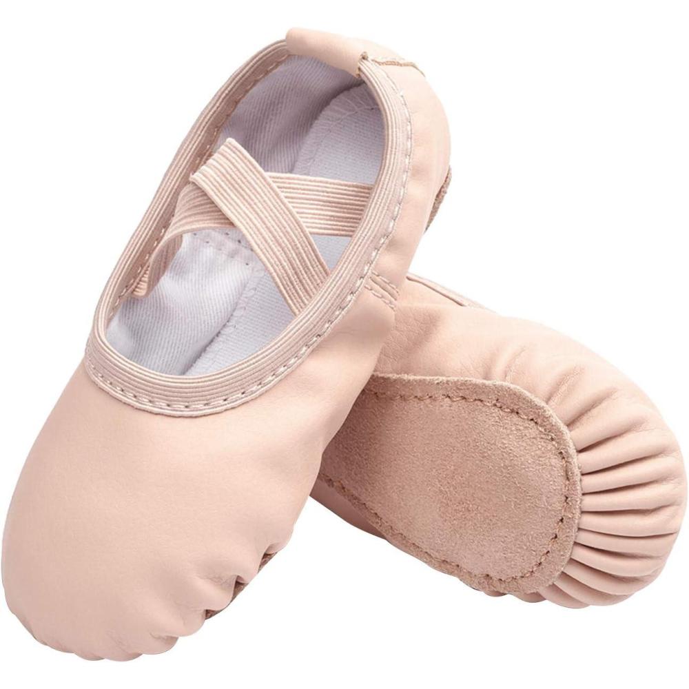 imageStelle Ballet Shoes for Girls Boys CloseFit PU Professional Dance Slippers for ToddlerLittle KidBig KidBallet Pink