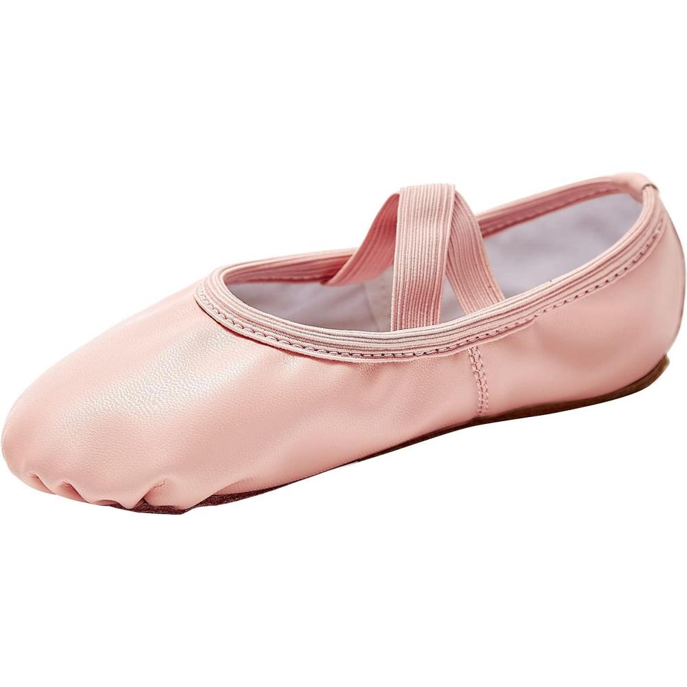 imageStelle Ballet Shoes for Girls Soft Leather Dance Slippers BallerinaBallet Pink