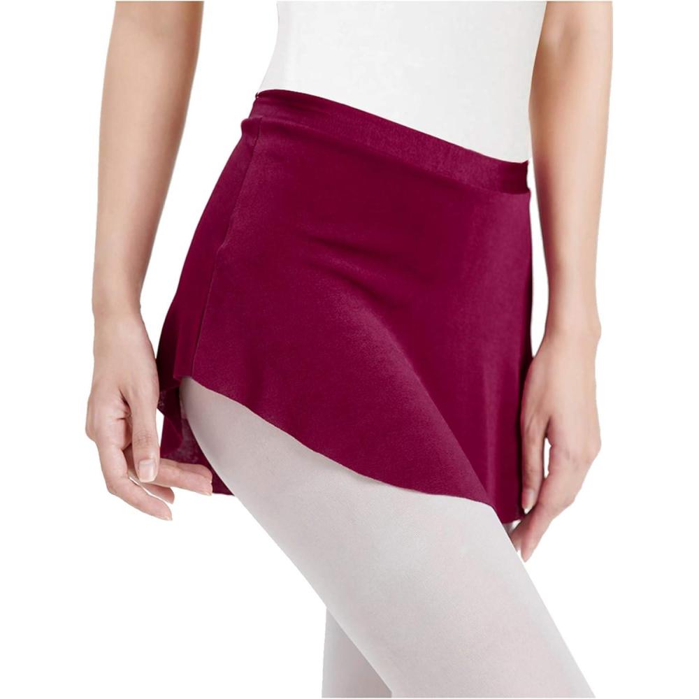 imageStelle Ballet Skirt Women Dance Wrap PullOn Skirts for AdultBurgundy