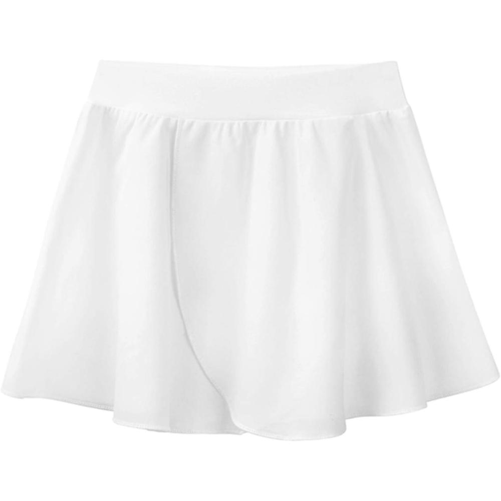 imageStelle Ballet Skirts for Girls Toddler Dance Skirt Chiffon Kids Ballet Wrap Skirts01white Pull On
