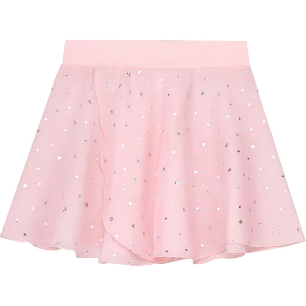 imageStelle Ballet Skirts for Girls Toddler Dance Skirt Chiffon Kids Ballet Wrap Skirts05pink Shiny Skirt Pull on