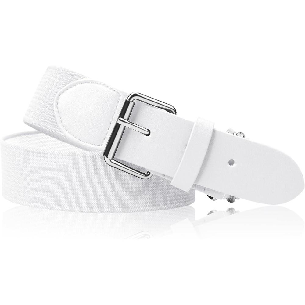 imageStelle BaseballSoftballFastpitch Belt Girls Sports Elastic Adjustable Boys Uniform Belts Youth and Adult SizesWhite