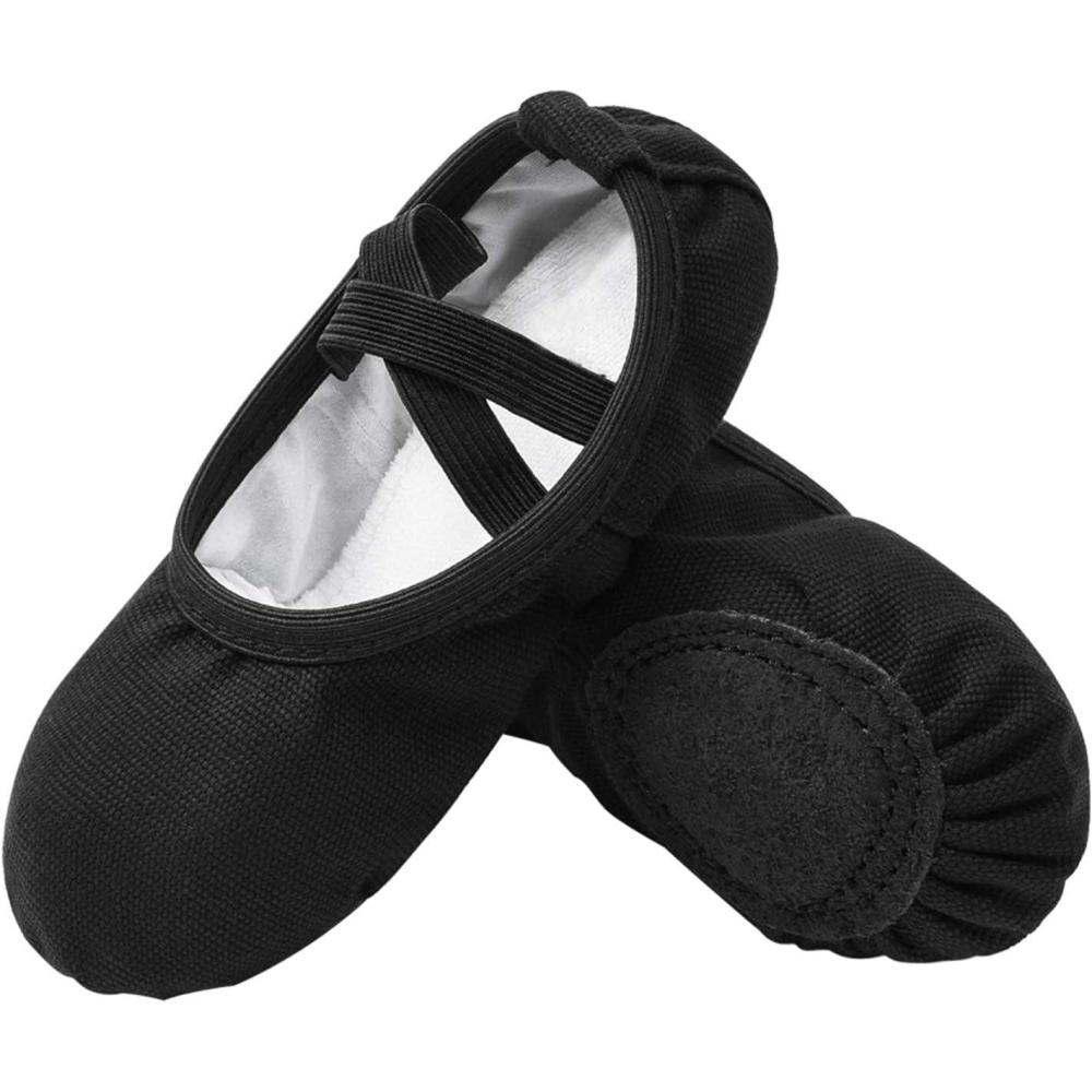 imageStelle Canvas Ballet Shoes Toddler Girls Ballet Slippers NoTie Boys Dance ShoesBlack