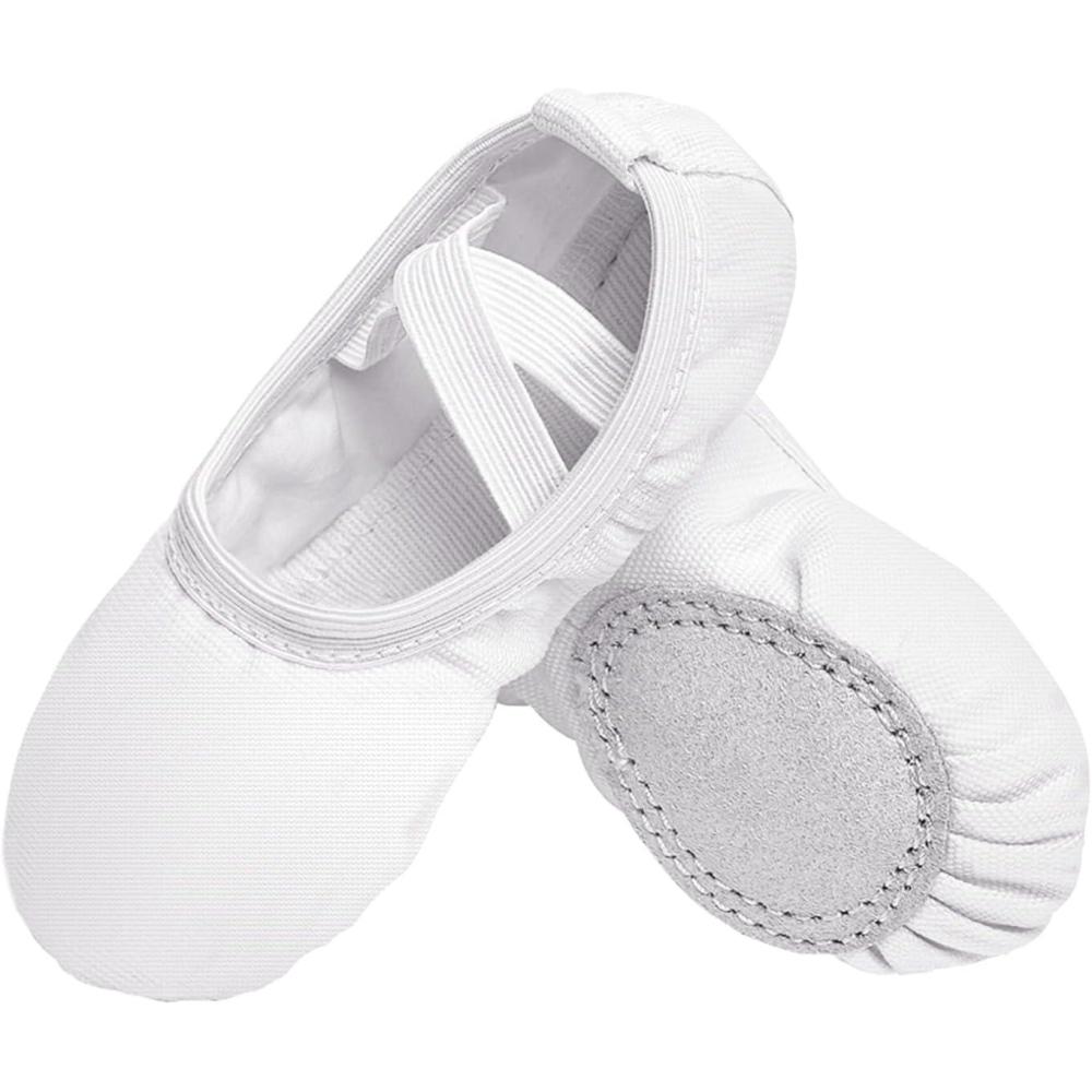 imageStelle Canvas Ballet Shoes Toddler Girls Ballet Slippers NoTie Boys Dance ShoesWhite