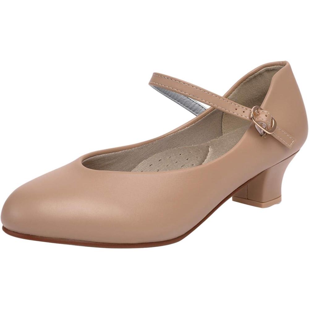 imageStelle Character Shoes for Women Dance Shoes 15quot2quot Ankle Strap Dancing Heels for Ballroom Salsa Tango Flamenco Latin15tan