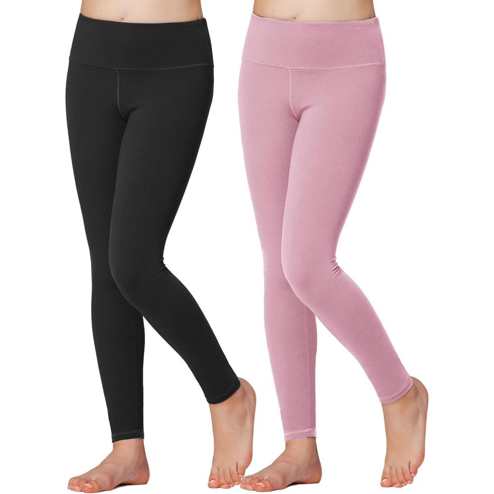 imageStelle Girls Athletic Leggings Kids Dance Workout Running Yoga Pants with Hidden PocketBlackpink