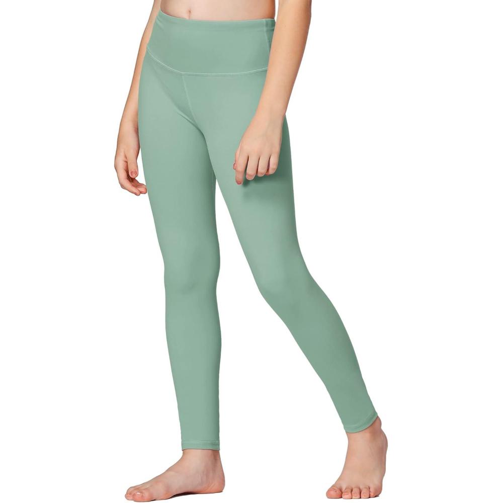 imageStelle Girls Athletic Leggings Kids Dance Workout Running Yoga Pants with Hidden PocketJade Green