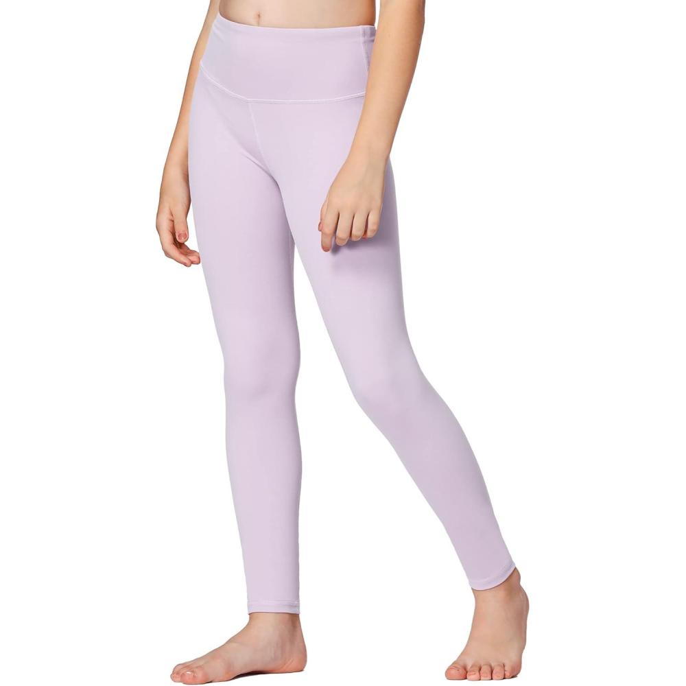 imageStelle Girls Athletic Leggings Kids Dance Workout Running Yoga Pants with Hidden PocketLavender