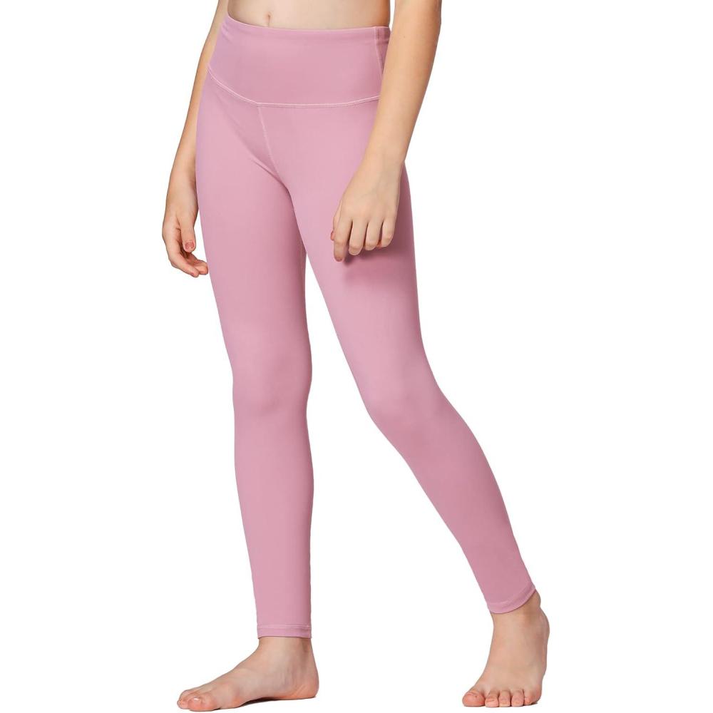 imageStelle Girls Athletic Leggings Kids Dance Workout Running Yoga Pants with Hidden PocketPink